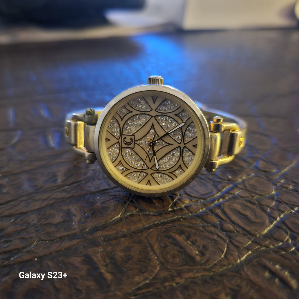 Gold and Silver Geometric Watch